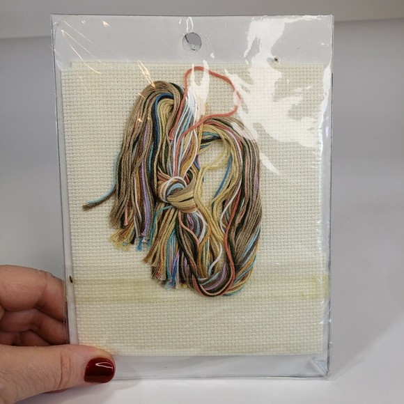 Vintage 1999 Jiffy Counted Cross Stitch Kit 16700 He Spoke Footprints NIP - Picture 2 of 3